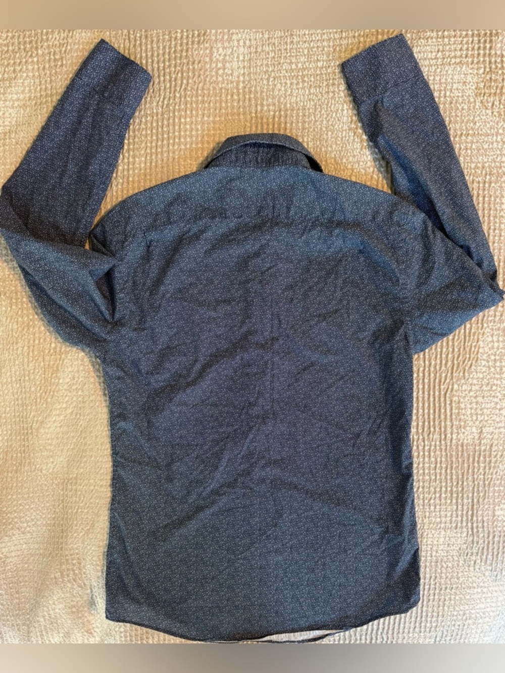 Paul Smith Made in Italy Shirt Mens 15 Blue Polka Dot Luxury - Picture 8 of 11